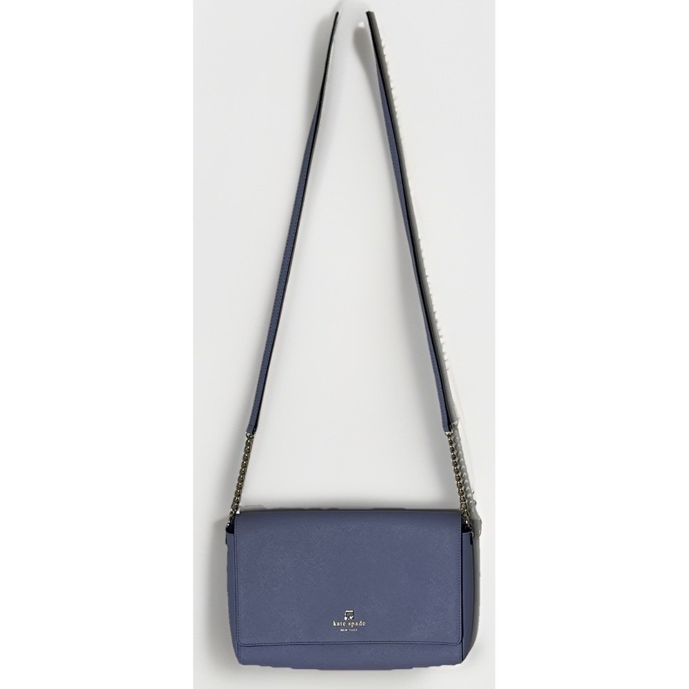 Kate Spade Madison Willow Crossbody Bag Blue Iris Leather Convertible Shoulder